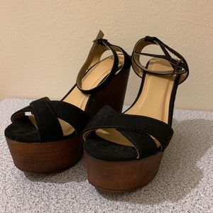 Black and brown wedges.